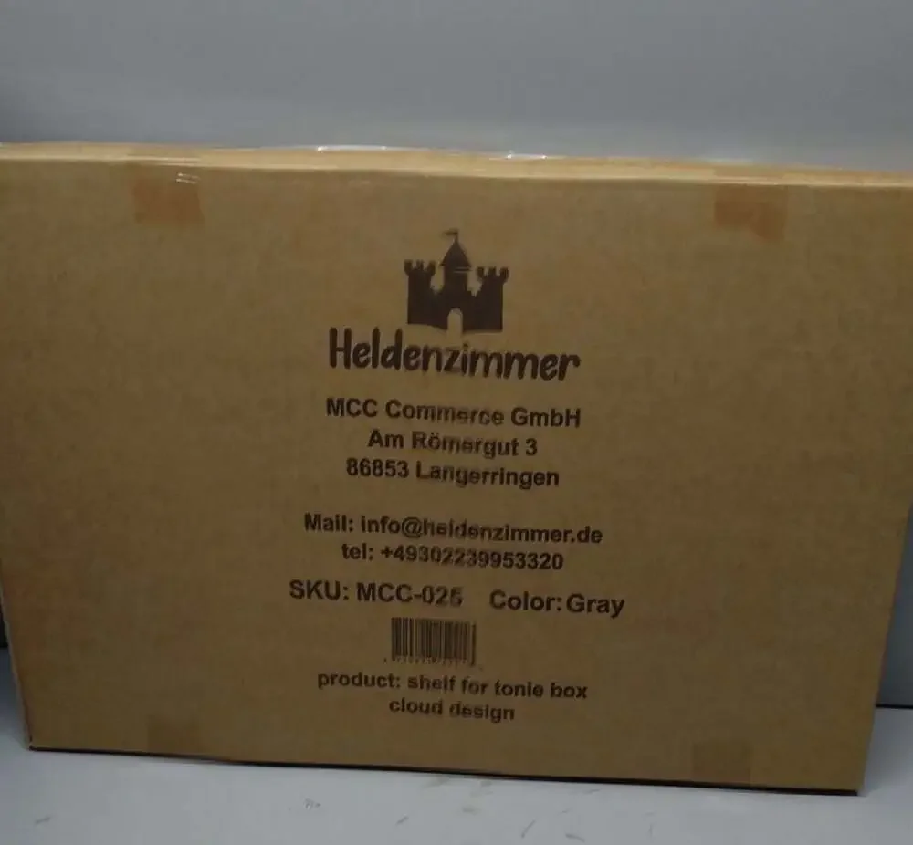 Heldenzimmer Shelf for Tonie Box - Cloud Design, Gray (SKU: MCC-025)